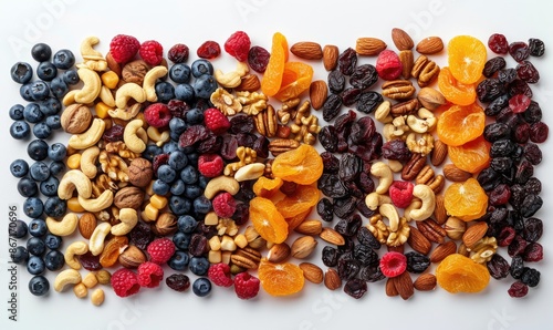 Mixed nuts and dried fruit trail mix photo