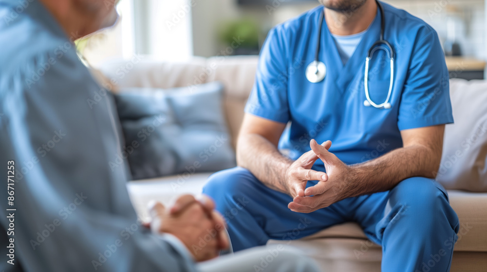 Obraz premium doctor from clinic talking to patients