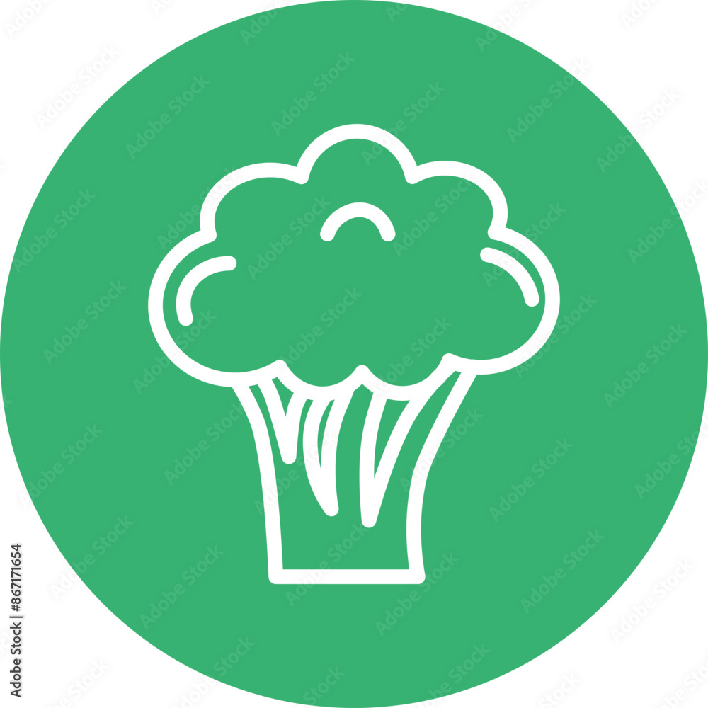 Broccoli Line White Circles Multicolor Broccoli Line White Circles Multicolor