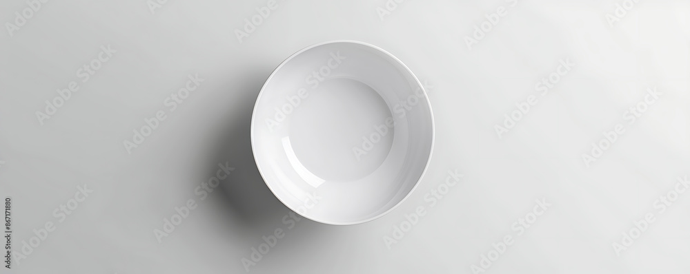 top view image of an empty white bowl on a white background. Ideal for product mockups, minimalist designs, and culinary presentations top view image of an empty white bowl on a white background. Ideal for product mockups, minimalist designs, and culinary presentations
