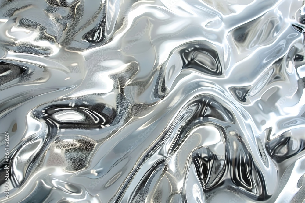 Silver abstract background with wavy pattern created with generative ai Silver abstract background with wavy pattern created with generative ai