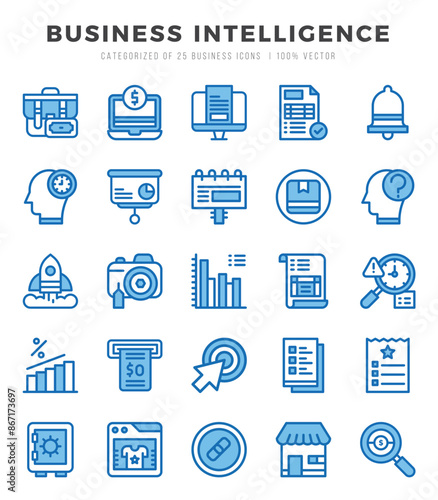 Business Intelligence Icon Bundle 25 Icons for Websites and Apps