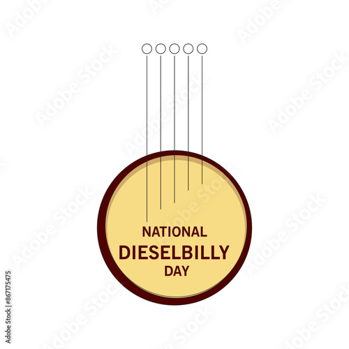 National Dieselbilly Day vector, illustration. Guitar string design concept. National Dieselbilly Day is celebrated on June 29 each year.