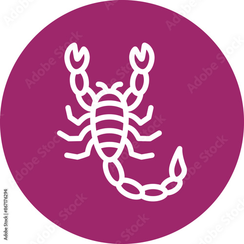 Scorpion Line White Circles Multicolors