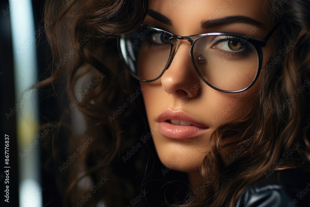 Close up portrait of person wearing glasses Close up portrait of person wearing glasses