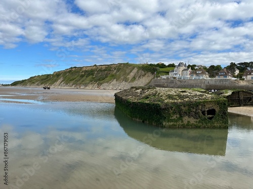 plage d'arromanches les bains photo