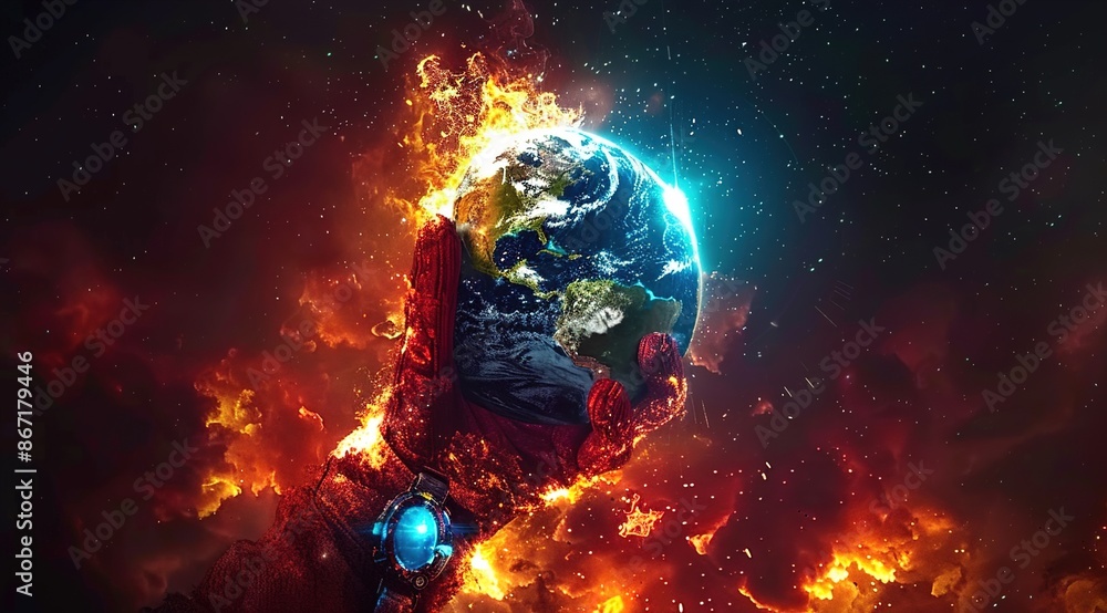 Fototapeta premium earth in fire