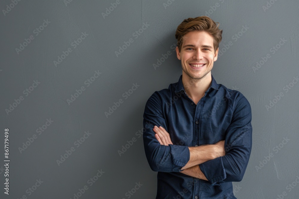 Smiling man with arms crossed Smiling man with arms crossed