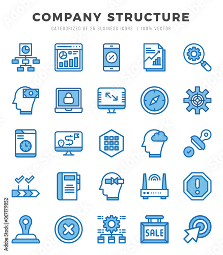 Company Structure icons set. Vector illustration.