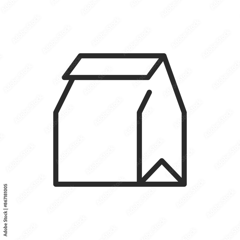 Takeout box, linear style icon. food delivery and takeaway meals. Editable stroke width Takeout box, linear style icon. food delivery and takeaway meals. Editable stroke width