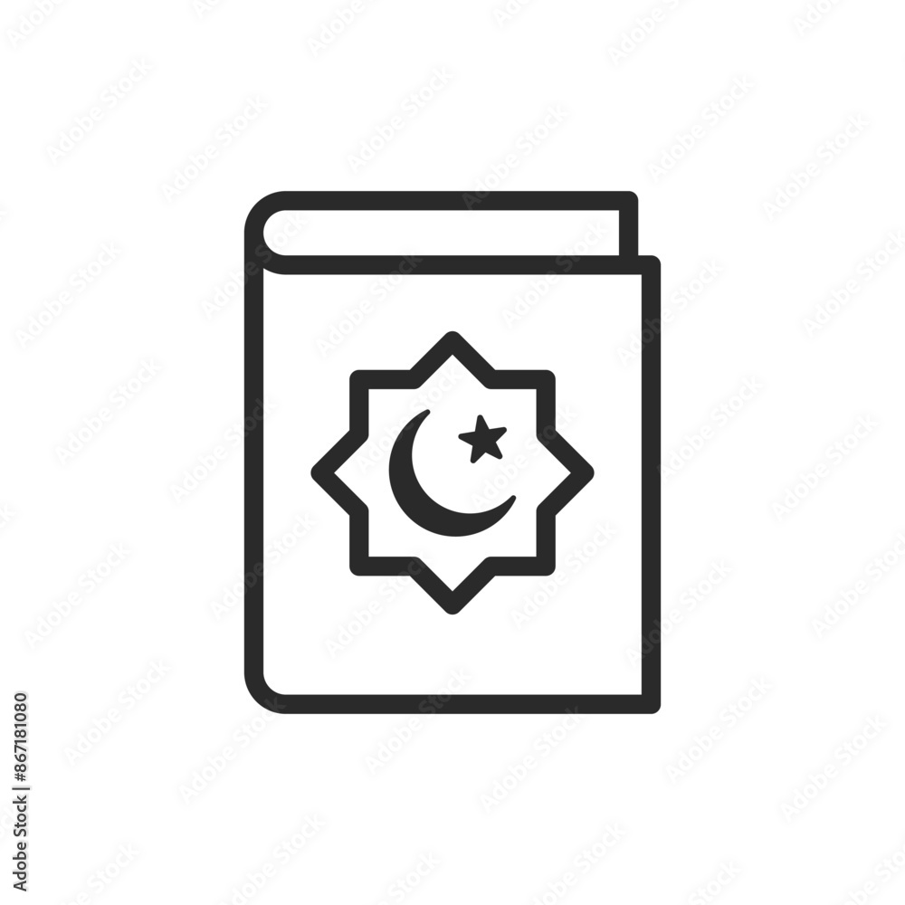 Quran, linear style icon. holy book of Islam. Editable stroke width Quran, linear style icon. holy book of Islam. Editable stroke width
