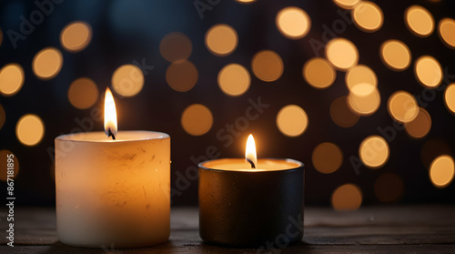 Romantic night with candlelight and bokeh background, Generative.ai