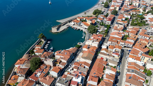 The historic port of Nafpaktos, Greece photo