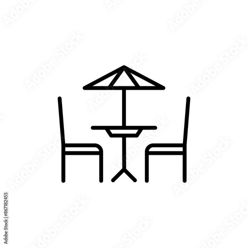 Terrace Icon Set Outdoor Space Illustrations for Architecture and Home Projects