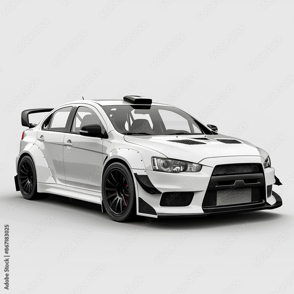 Mockup racing car isolate on white background Mockup racing car isolate on white background
