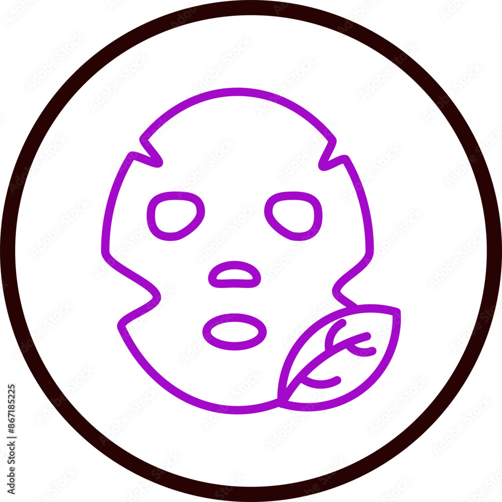 Facial Masks Line Purple Circle Black