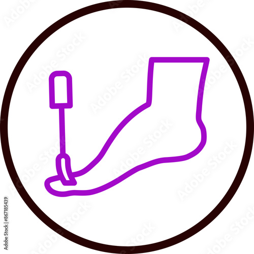 Pedicure Line Purple Circle Black