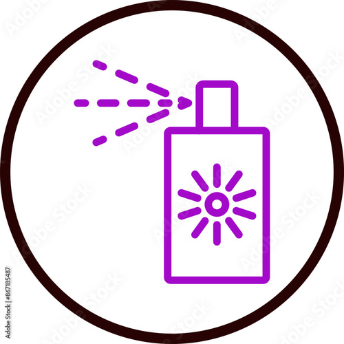 Sunless Tanning Line Purple Circle Black