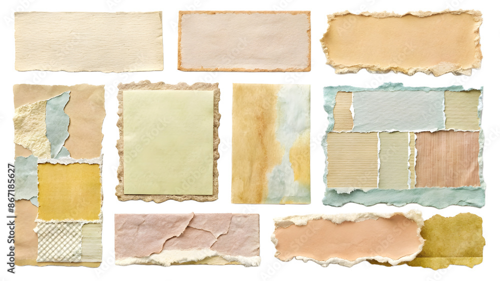 Fototapeta premium realistic torn paper edges, torn paper