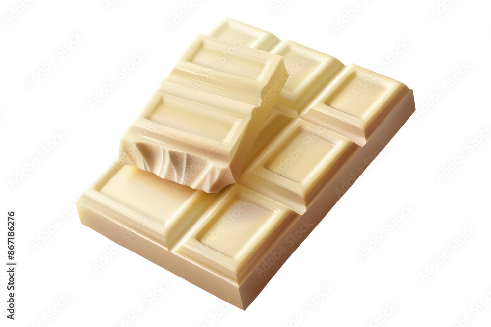 White milk chocolate isolated on white background White milk chocolate isolated on white background