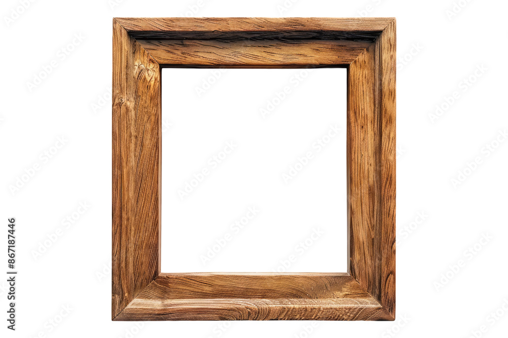 Wooden picture frame isolated on transparent background Wooden picture frame isolated on transparent background