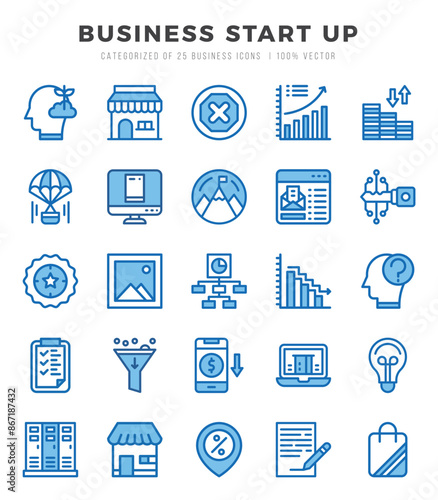 Business Start Up icons set for website and mobile site and apps.