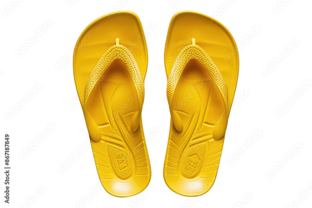 Yellow flip flop isolated on transparent background Yellow flip flop isolated on transparent background