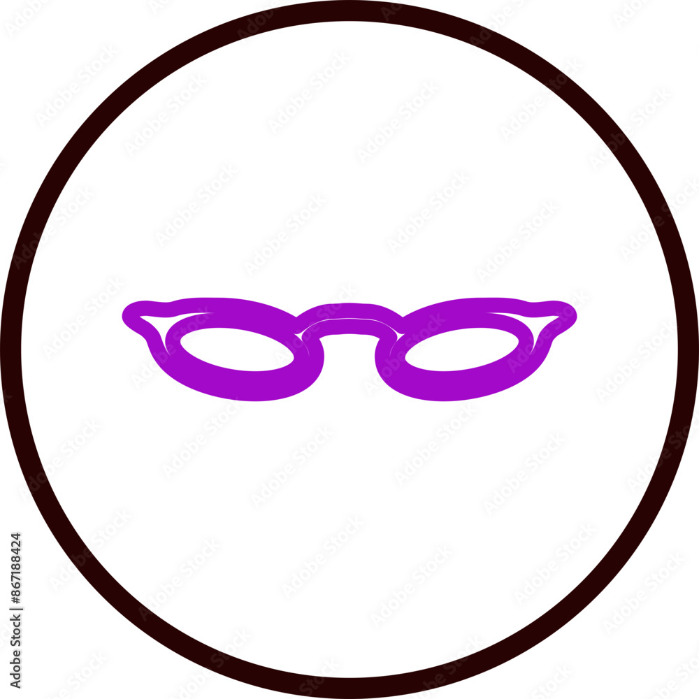 Glasses Line Purple Circle Black Glasses Line Purple Circle Black