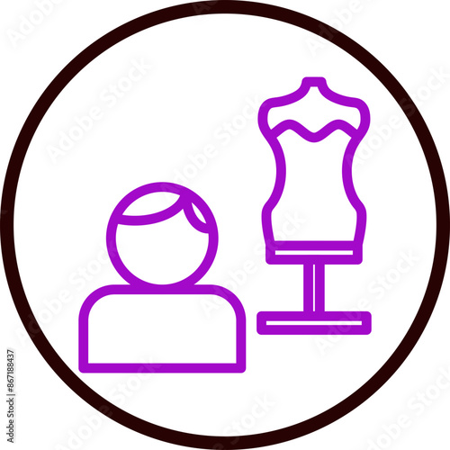 Fashion Designer Line Purple Circle Black