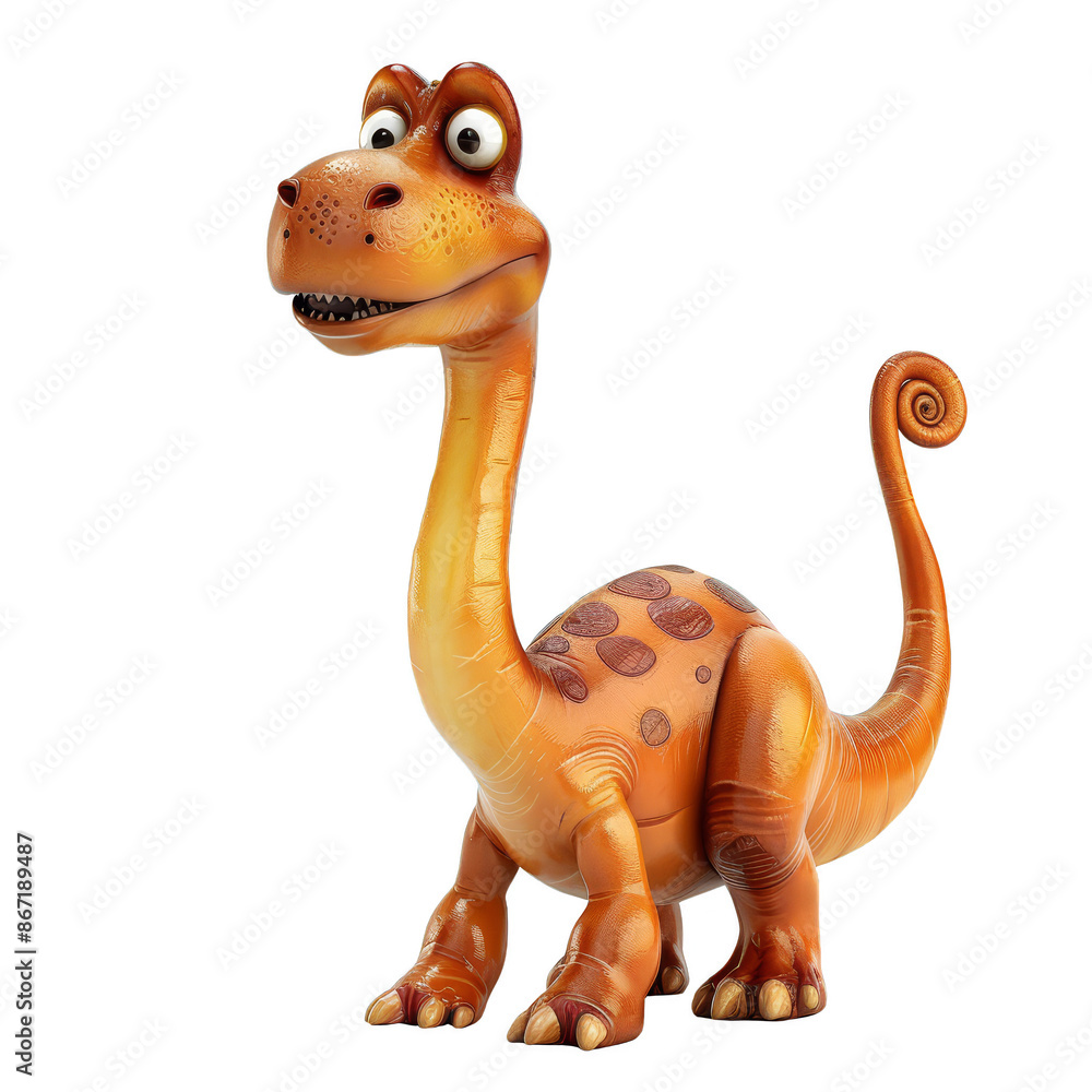 Naklejka premium 3d Cartoon dinosaur isolated on the white background