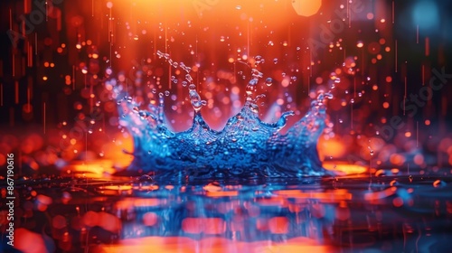 Captivating Water Splash with Vibrant Colors - Generative AI