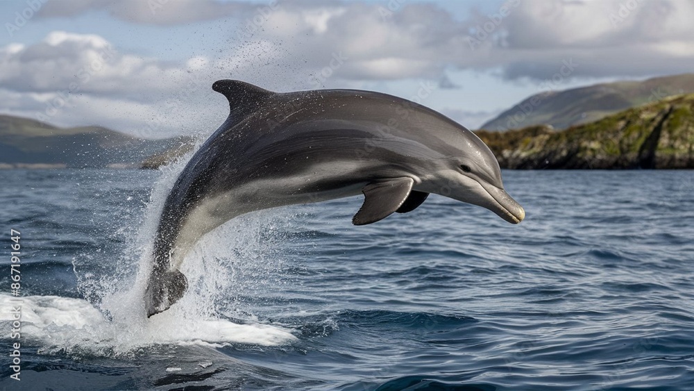 Fototapeta premium dolphin jumping out of water