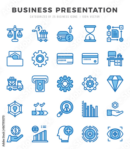 Business Presentation icon pack for your website. mobile. presentation. and logo design.