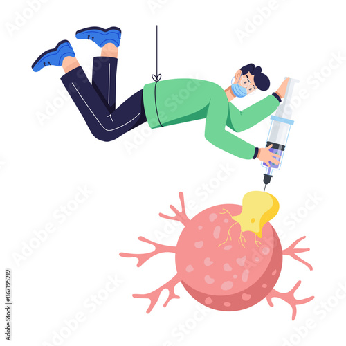 A flat character illustration of oncologist 