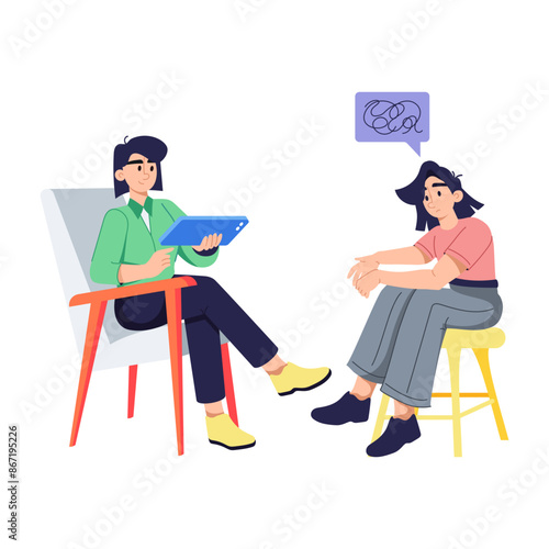 Psychotherapy illustration designed in flat style 