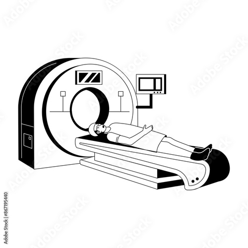A glyph character illustration mri examination