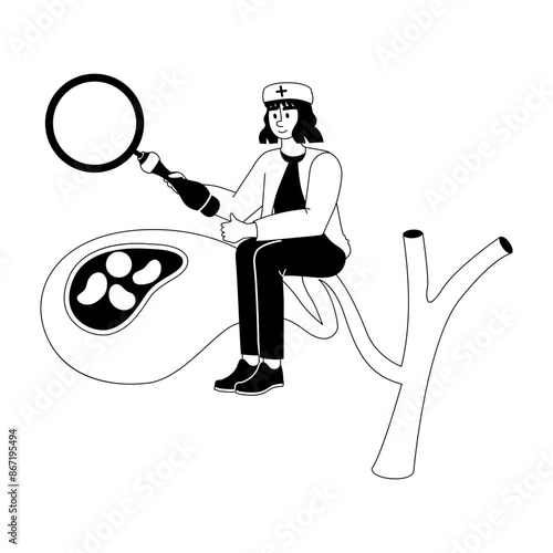 A glyph character illustration of nephrologist 