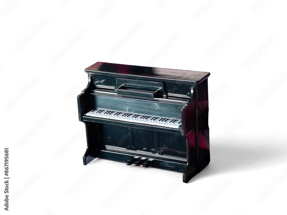 Miniature piano on a white background Miniature piano on a white background