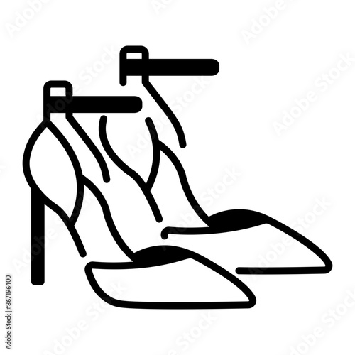Linear icon of stylish stilettos shoes 