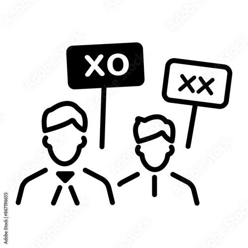 A line style icon of public unrest 