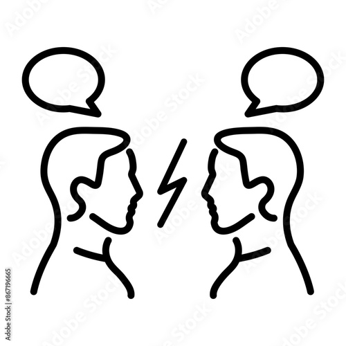 An outline style icon of dispute 