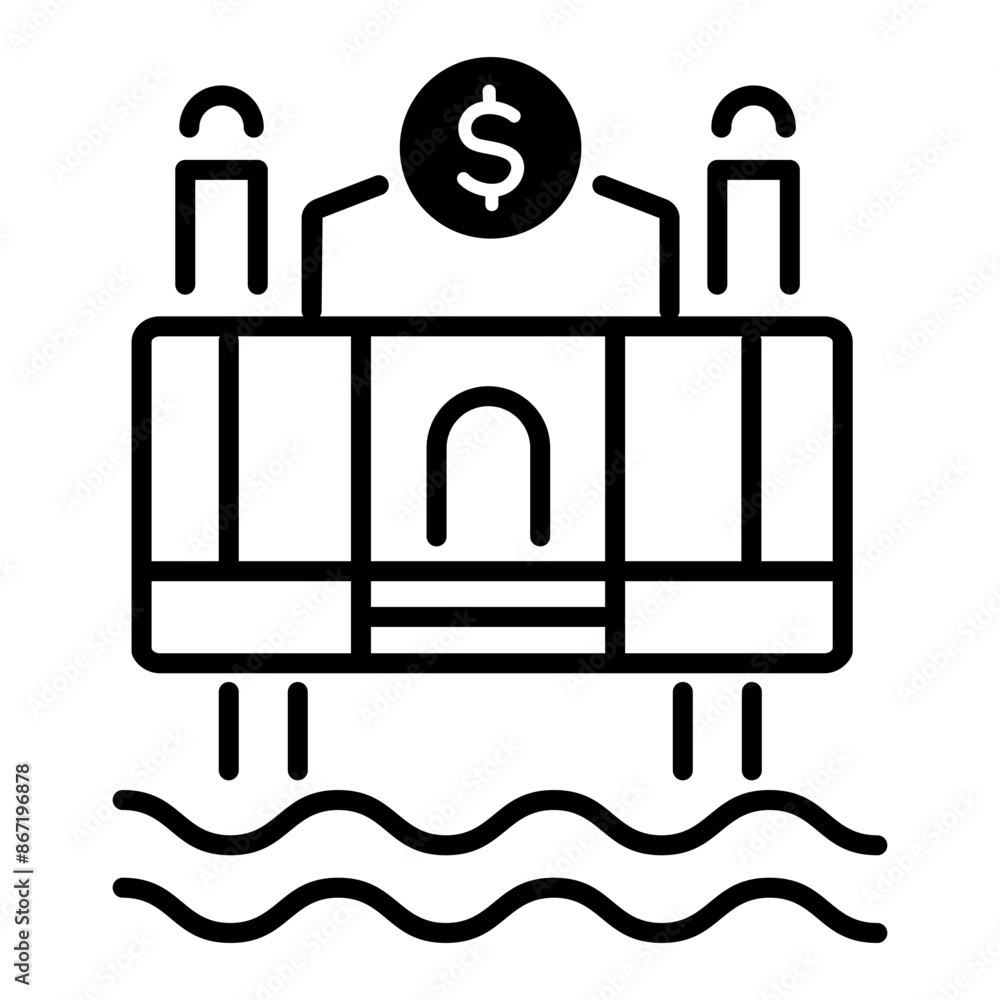 Linear icon of offshore accounts Linear icon of offshore accounts