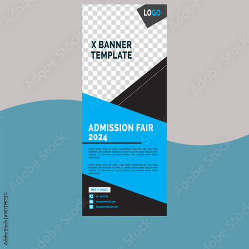 Premium Quality X-Banner Design Template For Admission
