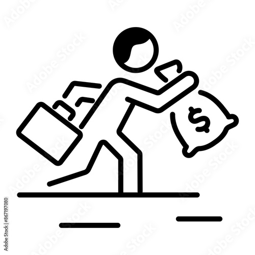 Line style icon of tax evasion