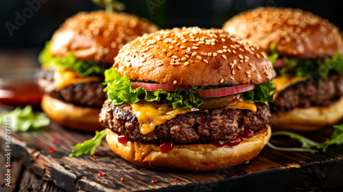closeup humberger for advertising