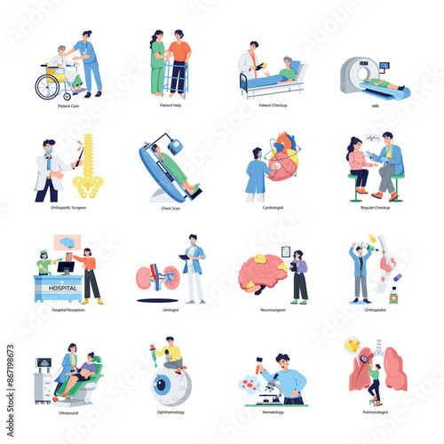Collection of Medical Flat Illustrations 