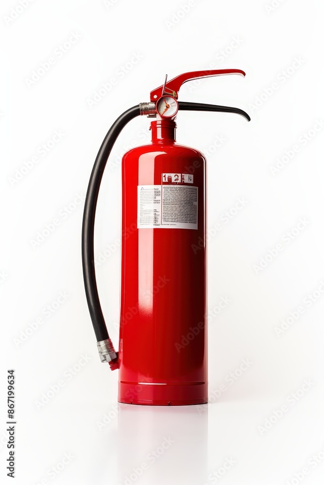 Obraz premium Red Fire Extinguisher on White Background