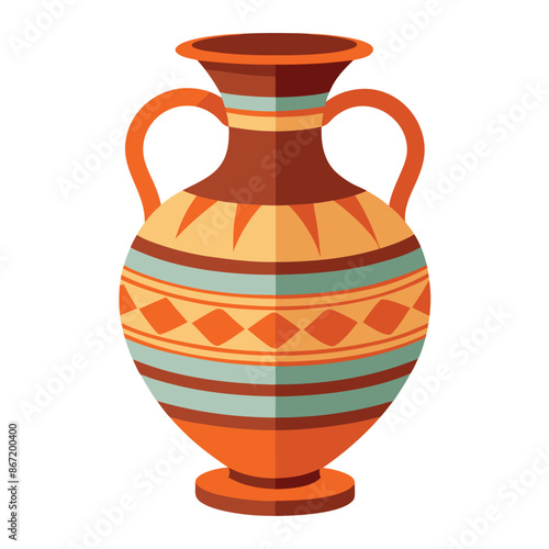 illustration of old ceramic vase