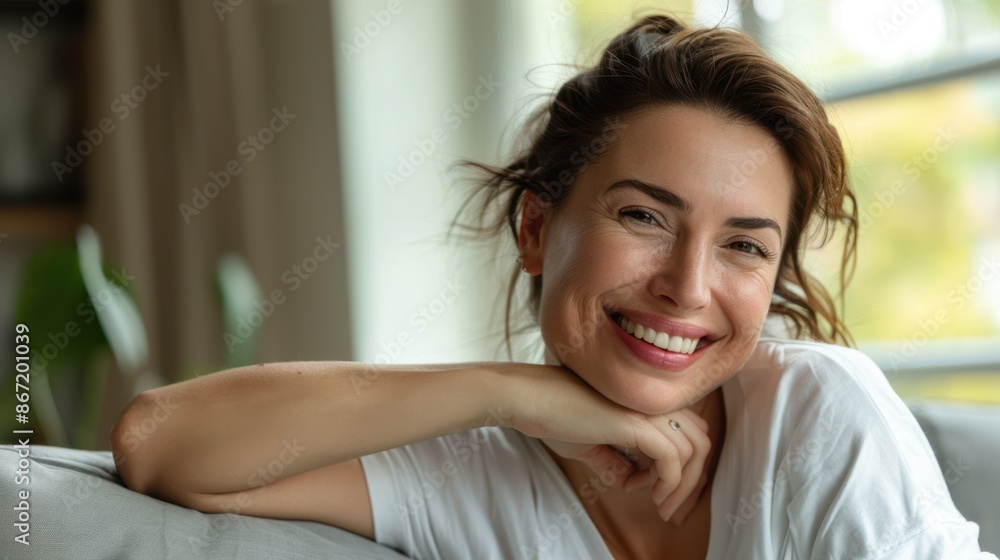 The smiling relaxed woman The smiling relaxed woman