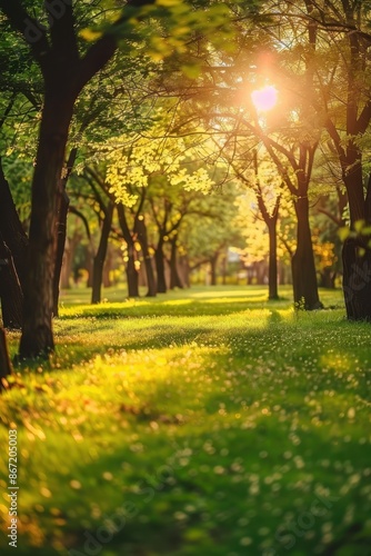 Sunlit Forest Path at Sunset © Naturalis